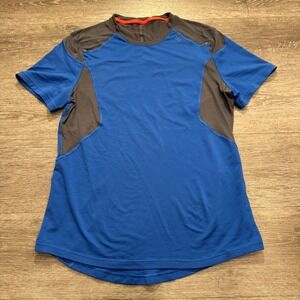 Lululemon Shirt Mens Small Blue Short Sleeve Pocket Cycling Breathable Stretch‎